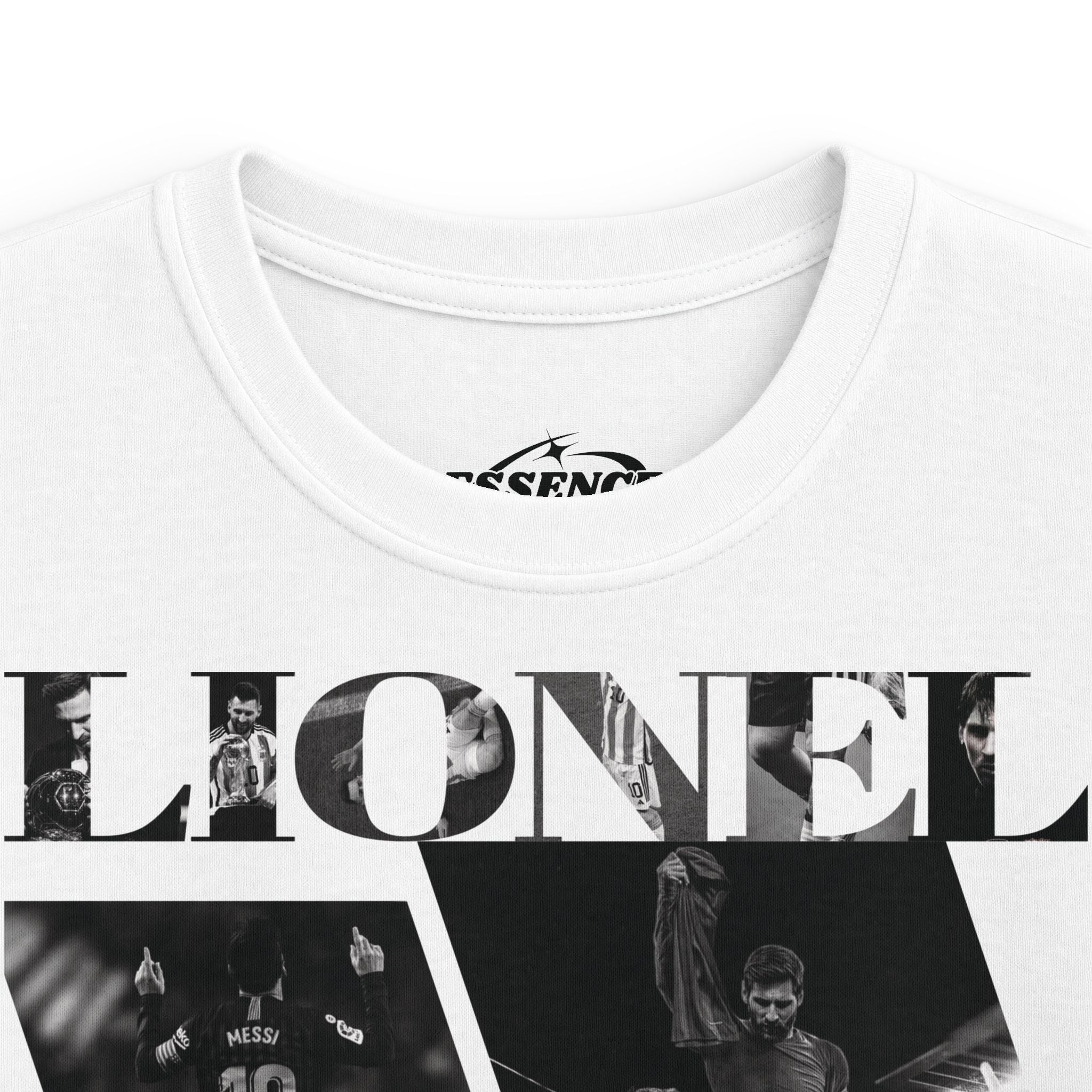 Lionel Messi Kids Soccer Tee — Black & White Photo Collage T‑Shirt